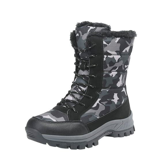 Npasoilc Snow Boots for Women,Winter Boots with Lace Up,Ankle Boots and Fluff Boots With Fleece,Fur Lined Short Boots