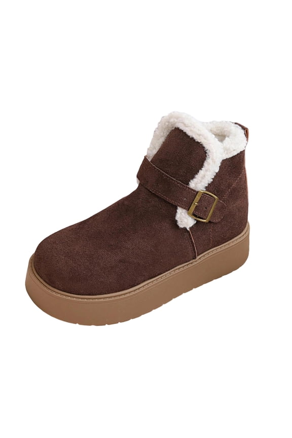 Snow Boots for Women,Winter Boots with Lace up Ankle Boots,Fluff Boots with Fleece,and Fur-Lined Casual Short Boots.