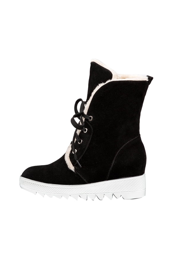 Snow Boots for Women,Winter Boots with Lace up Ankle Boots,Fluff Boots with Fleece,and Fur-Lined Casual Short Boots.