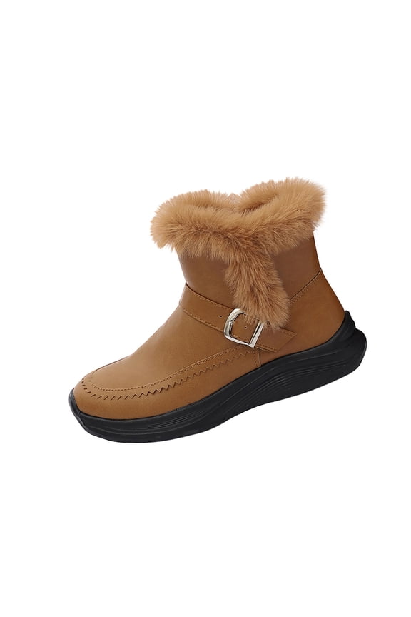 Snow Boots for Women,Winter Boots with Side Zipper Ankle Boots and Fluff Boots With Fleece,Fur Lined Short Boots