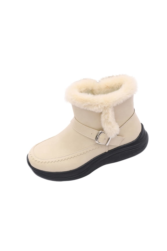 Snow Boots for Women,Winter Boots with Side Zipper Ankle Boots and Fluff Boots With Fleece,Fur Lined Short Boots