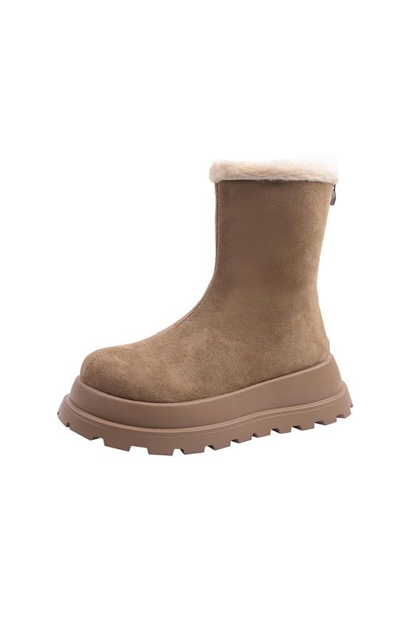 Snow Boots for Women,Winter Boots with Side Zipper Ankle Boots and Fluff Boots With Fleece,Fur Lined Short Boots