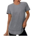 thumbnail image 1 of Npasoilc Sports Shirts for Women Short Sleeve Round Neck Pullover Tops Lightweight Breathable Sun-Protective Athletic Fitness Shirts Casual Loose Tops, 1 of 8