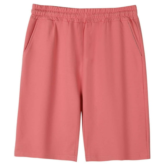 Npasoilc Sports Shorts for Girls Cotton Breathable Elastic Waist Knee-Length Shorts with Pockets Wide-Leg Soft Comfort Shorts Casual Loose Teenage Shorts