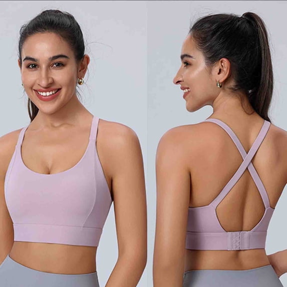 Npasoilc Sports bra for women Women Plus Size Solid Color Back Sports Bra Fitness Clothes Running Drying Yoga Underwear