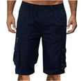 thumbnail image 1 of Npasoilc Spring Savings Clearance!Plus Size Cargo Pants For Men Loose Fit Cargo Sweatpants Knee Length With Pocket Solid Straight Button Zipper Bermuda Shorts, 1 of 8