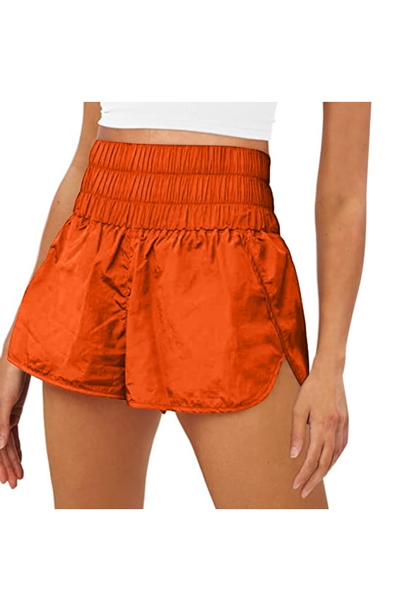 Workout Athletic Shorts For Womens Pleated Elastic High Waisted Quick Dry Crinkle Running Shorts Biker Shorts Sporty Hot Short Gym Yoga Tennis Shorts