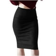 thumbnail image 1 of Npasoilc Suede Skirts for Women Trendy High Waist Hip Wrapped Bodycon Skirt Solid Color Casual Slim-Fit Knee-Length Pencil Skirt, 1 of 4