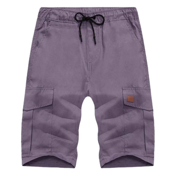 Npasoilc Summer Cargo Shorts for Men Drawstring Elastic Waist Lightweight Hiking Outdoor Travel Camping Color Block Casual Loose Shorts with Multi Pockets