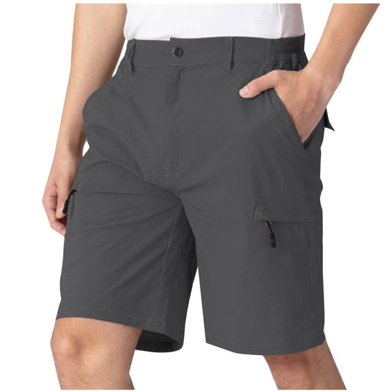 Npasoilc Summer Cargo Shorts for Men Button Waist Side Zipper Pockets Shorts Straight Leg Breathable Running Shorts Casual Athletic Shorts