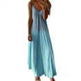 thumbnail image 1 of Npasoilc Summer Dresses For Women 2024 Spaghetti Strap V Neck Smocked Ruffle Flowy Maxi Midi Dress Gradient Color Casual Loose Beach Sundress, 1 of 5