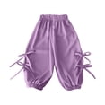 thumbnail image 1 of Npasoilc Summer Harem Pants for Teenage Elastic Waist Side Bow Tie Baggy Trousers Lightweight Breathable Lantern Pants Casual Loose Sports Pants, 1 of 4