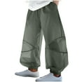 thumbnail image 1 of Npasoilc Summer Mesh Hollow Out Harem Pants for Teenage Elastic Waist Wide-Leg Baggy Pants Thin Breathable Trousers Casual Loose Teenage Sports Pants, 1 of 4