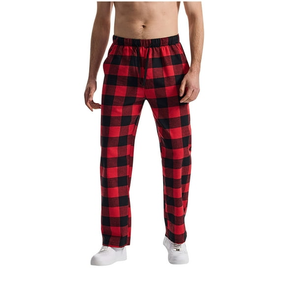 Npasoilc Summer Sports Pants for Men Drawstring Elastic Waist Straight Leg Trousers Lightweight Breathable Running Athletic Pants Plaid Casual Loose Pants