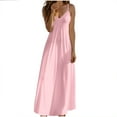 thumbnail image 1 of Npasoilc Summer Tank Dress for Women V-Neck Sleeveless Adjustable Strap Dress Casual Loose Solid Color A Line Flowy Long Dresses, 1 of 7