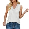 thumbnail image 1 of Npasoilc Summer Tank Tops For Women 2024 Strap Camisole Loose Fit Casual Sleeveless Spring Going Out Womens Tops On Clearance!Sleeveless V-Neck Tops Working Uniform Printing Pocket Blouse Tops, 1 of 5
