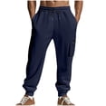 thumbnail image 1 of Npasoilc Sweatpants for Men Drawstring Elastic Waist Tapered Trousers Lightweight Breathable Stretchy Cargo Pants with Zipper Pockets Casual Bind The Feet Pants, 1 of 9
