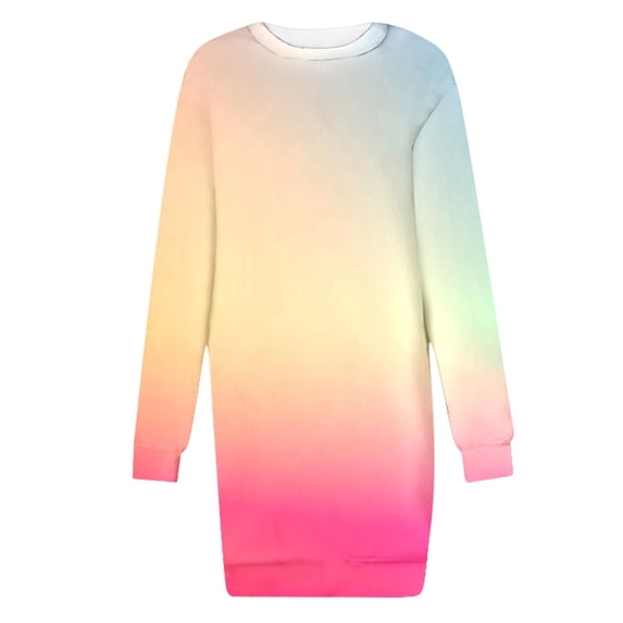 Npasoilc Sweatshirt Dress for Women Crew Neck Long Sleeve Pullover Dress Short Loose Casual Dresses