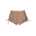 thumbnail image 1 of Npasoilc Swim Shorts for Women Elastic Waist Solid Color Transparent Mesh Drawstring Beach Shorts, 1 of 6