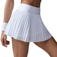 thumbnail image 1 of Npasoilc Tennis Skirt with Built-in Shorts for Women Solid Color Quick Dry Yoga Mini Half Skirt, 1 of 6