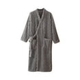thumbnail image 1 of Npasoilc Thicknend Robes for Women Comfort Warm Bathrobe Fuzzy Female Waist Lace-Up Spa Long Pajama Robe with Pockets Soft Sleepwear Casual Women's Loungewear, 1 of 5