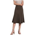 thumbnail image 1 of Npasoilc Umbrella Midi Skirt for Women Solid Color High Waist A-Line Draped Flared Casual Half Skirt, 1 of 6