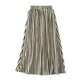 thumbnail image 1 of Npasoilc Umbrella Midi Skirt for Women Striped Texture High Waist Draped Vintage Half Skirt, 1 of 9