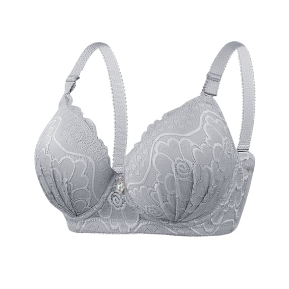 Npasoilc Underwire Bra for Women Plus Size Full Coverage Lift Support Unpadded Solid Color Daily Comfort Casual Underwear