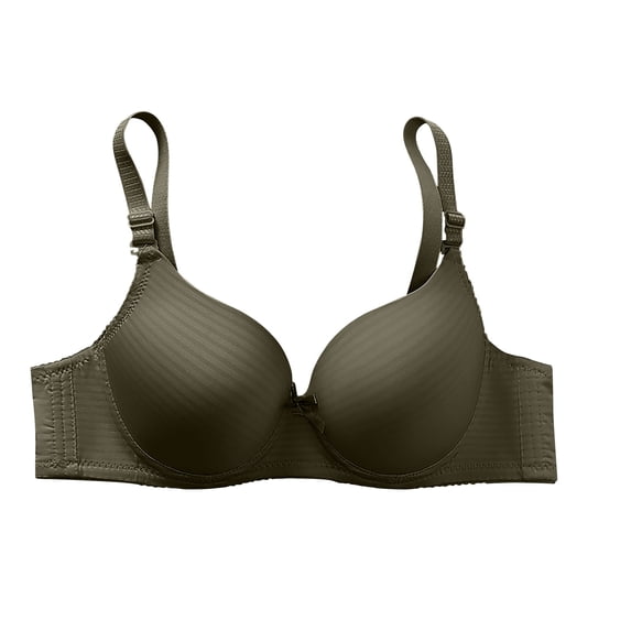 Npasoilc Underwire Bras for Women Solid Color Breathable Adjustable Straps Full Coverage Supportive Lace Trim Bra