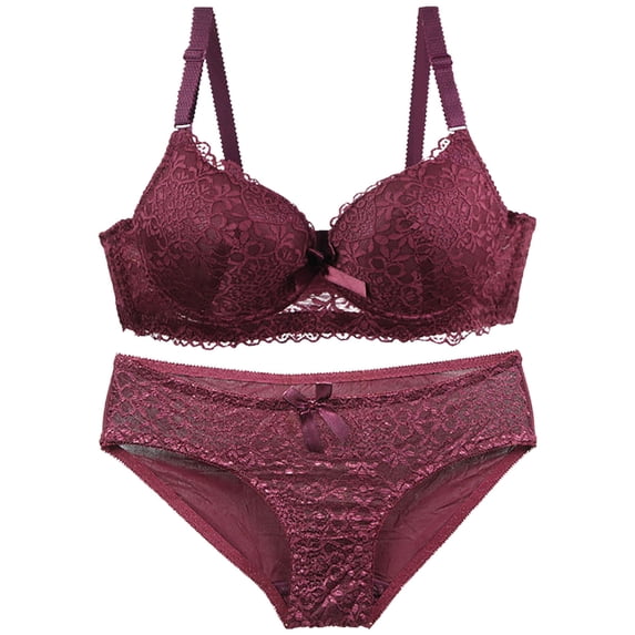 Npasoilc Underwire Lace Bra and Panty Set for Women Thin Breathable Lightweight Comfortable Summer Set