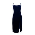 thumbnail image 1 of Npasoilc Velvet Nightgowns for Women Sleeveless Off-The-Shoulder Side Slit Nightdress Sexy Backless Soft Sweet Sleepshirts Casual Loose Homewear Cami Dresses, 1 of 4