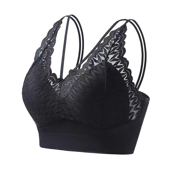 Npasoilc Wirefree Lace Bra for Women Racerback Adjustable Straps Push Up Comfortable Lightweight Daily Underwear