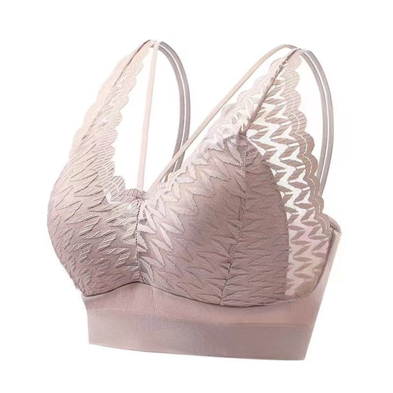 Npasoilc Wirefree Lace Bra for Women Racerback Adjustable Straps Push Up Comfortable Lightweight Daily Underwear