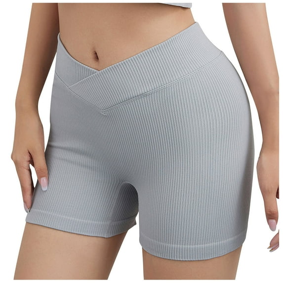 Npasoilc Yoga Biker Shorts For Women Workout Shorts Seamless Butt Lifting Gym Athletic Shorts Fashion Women Button Round-Neck Long Sleeve T-shirt Top Solid Blouse