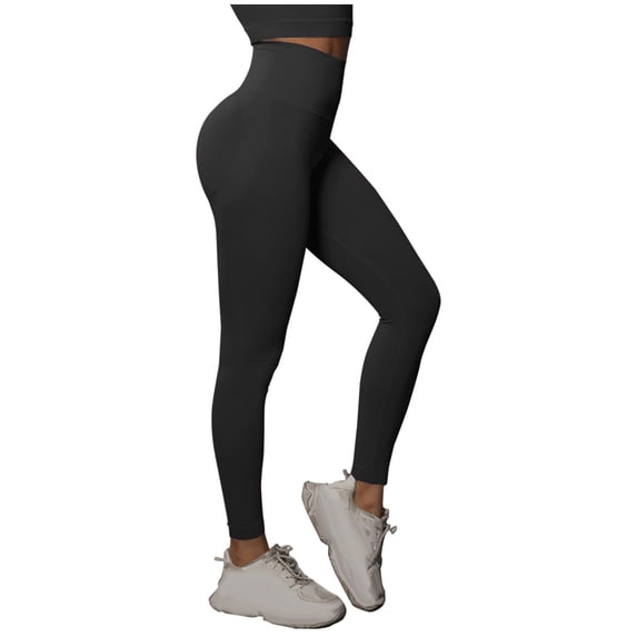 Npasoilc Yoga Pants For Women Comfortable Solid Color Sweaterpants Tummy Control Workout Running Leggings Pants Soft Athletic Flare Pants