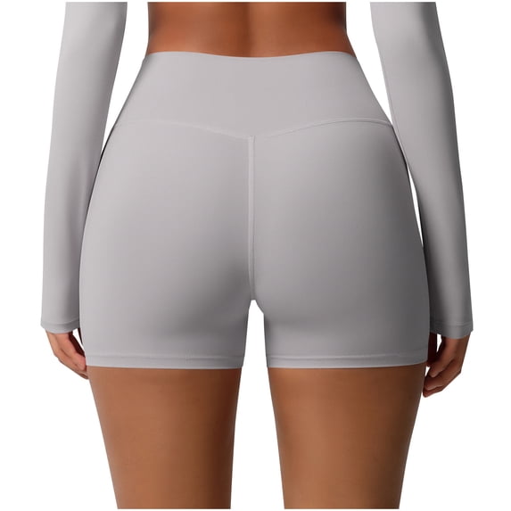 Npasoilc Yoga Shorts for Women High Waisted Elastic Stretchy Shorts Butt Lifting Casual Sports leggings Running Gym Slim-Fit Bodycon Shorts