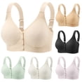 thumbnail image 1 of Npasoilc Plus Size Button Front Sports Bra for Women Adjustable Straps Wireless Yoga Bras Front Closure No Underwire Bra，Full Coverage Bras, 1 of 5