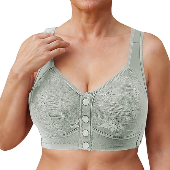 Npasoilc front open bras for women full coverage bra no Underwire Woman's Embroidery Fashion Thin Style Ventilate Front Buckle Bra Without Steel Rim
