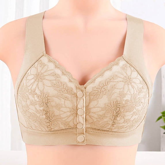 Npasoilc front open bras for women full coverage bra no Underwire Woman's Embroidery Thin Style Ventilate Large Size Bra Without Steel Rim