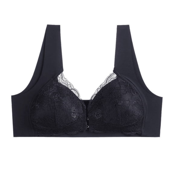 Npasoilc front open bras for women full coverage Wireless Bra No UnderwireMiddle Aged And Elderly Bras Without Steel Rings Large Size Underwear Front Button Style Bra Comfortable Bra