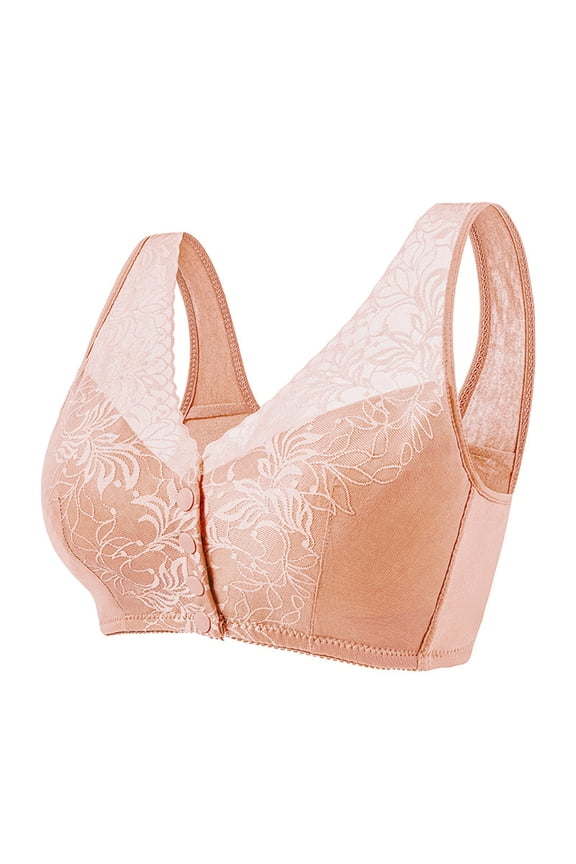 front open bras for women full coverage bra no Underwire Middle Aged And Elderly Bras Without Steel Rings Large Size Underwear Front Button Style Bra Comfortable Bra