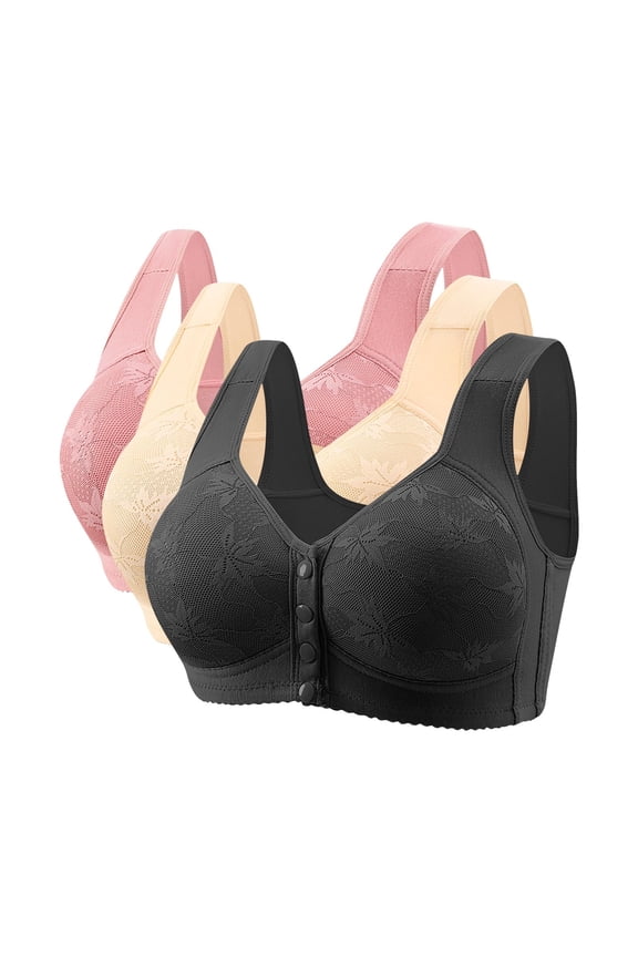 front open bras for women full coverage bra no Underwire Women's Sexy Non Magnetic And Non Steel Ring Gathered Bra With Thin Cup And Adjustable Sexy Lace Bra Underwear 3pc