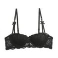 thumbnail image 1 of Npasoilc full coverage bra Underwire for womenFashion Women Solid Color Steel Rings Lace BowCotton Pad Gathering Daily Bra, 1 of 3