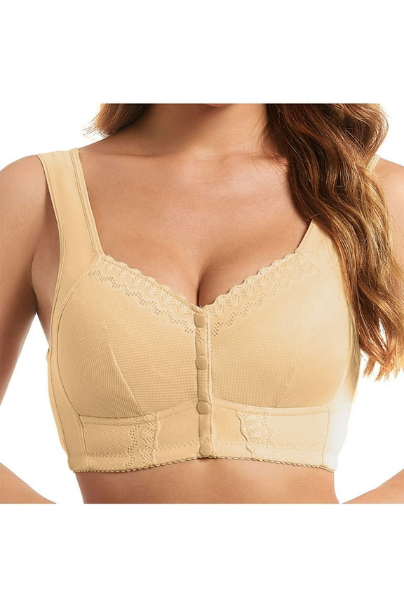 full coverage bra for women Wireless Bra no UnderwireSize Women's No- Bra No Front Button No-Slip Underwear