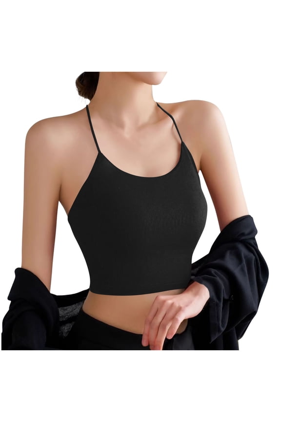 full coverage bra for womenWoman Hanging Neck Beautiful Back Suspender With Chest Pad Bra Tube Bottom Wrap.