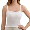 thumbnail image 1 of Npasoilc full coverage bra no Underwire for womenFashion Women Solid Color Wireless Fixed Cup Thread Camisole Integrated Type Daily Bra, 1 of 5