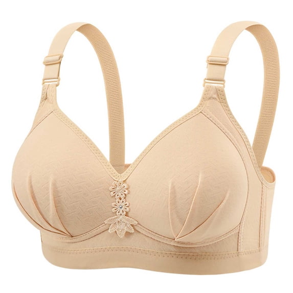 Npasoilc full coverage bra no Underwire for womenWoman Color Thin And Steel Hoop Gathered Breathable Underwear For Daily Bras