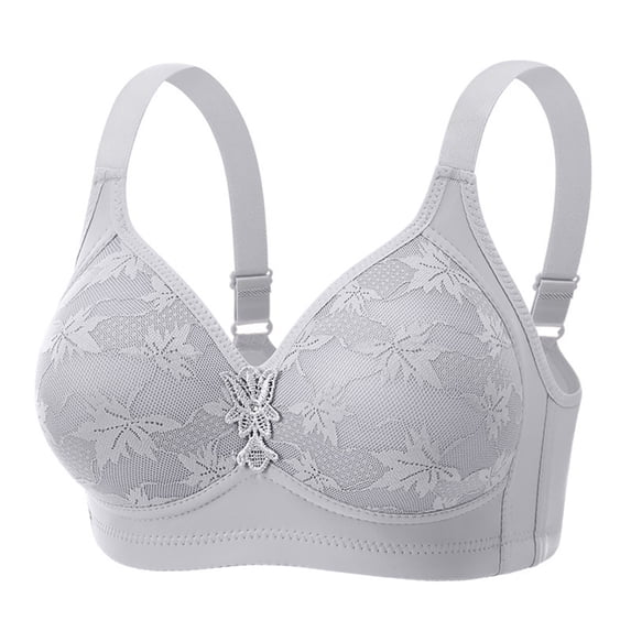 Npasoilc full coverage bra no Underwire for womenWoman's Embroidery Fashion Thin Style Ventilate Front Buckle Bra Without Steel Rim