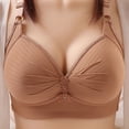 thumbnail image 1 of Npasoilc full coverage bra no Underwire for womenWoman's Printing Gathered Together Large Size Daily Bra Underwear No Rims, 1 of 3