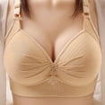 thumbnail image 1 of Npasoilc full coverage bra no Underwire for womenWoman's Printing Gathered Together Large Size Daily Bra Underwear No Rims, 1 of 6